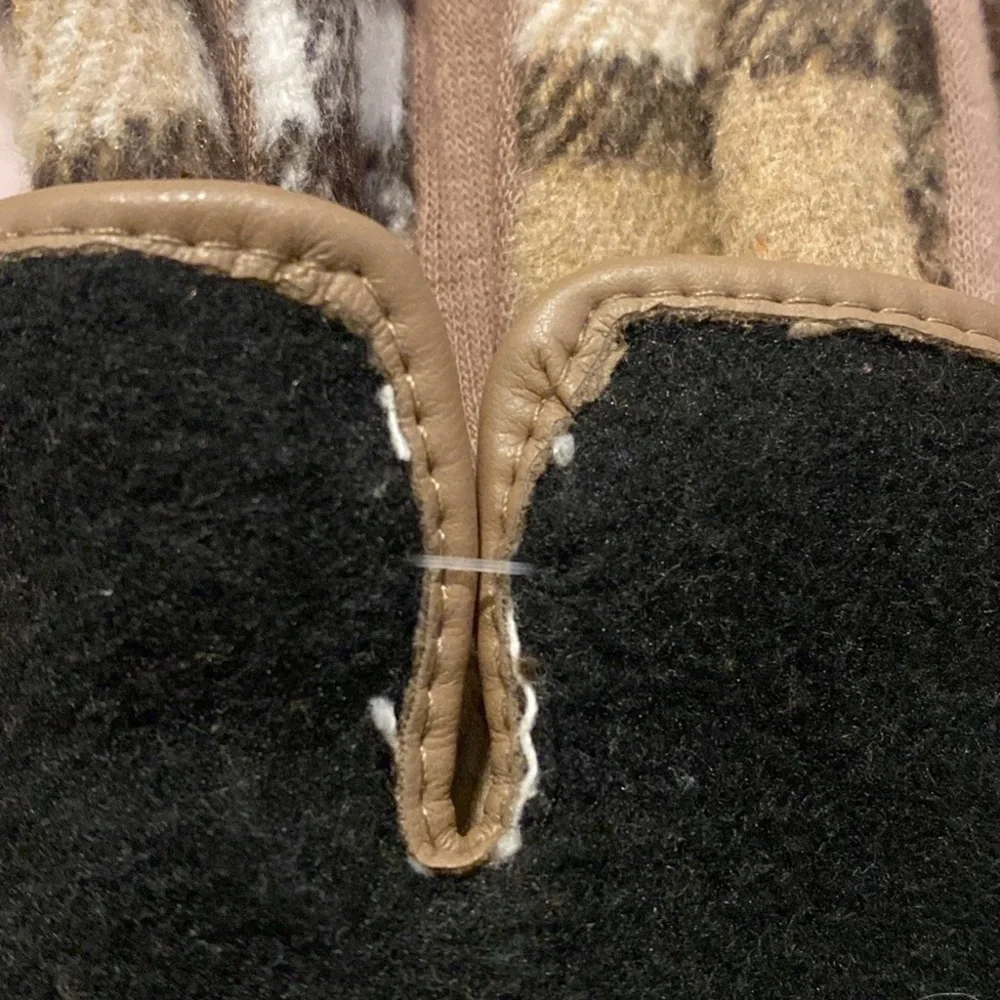 Cotton Blend Taupe Brown Striped Fashion Gloves